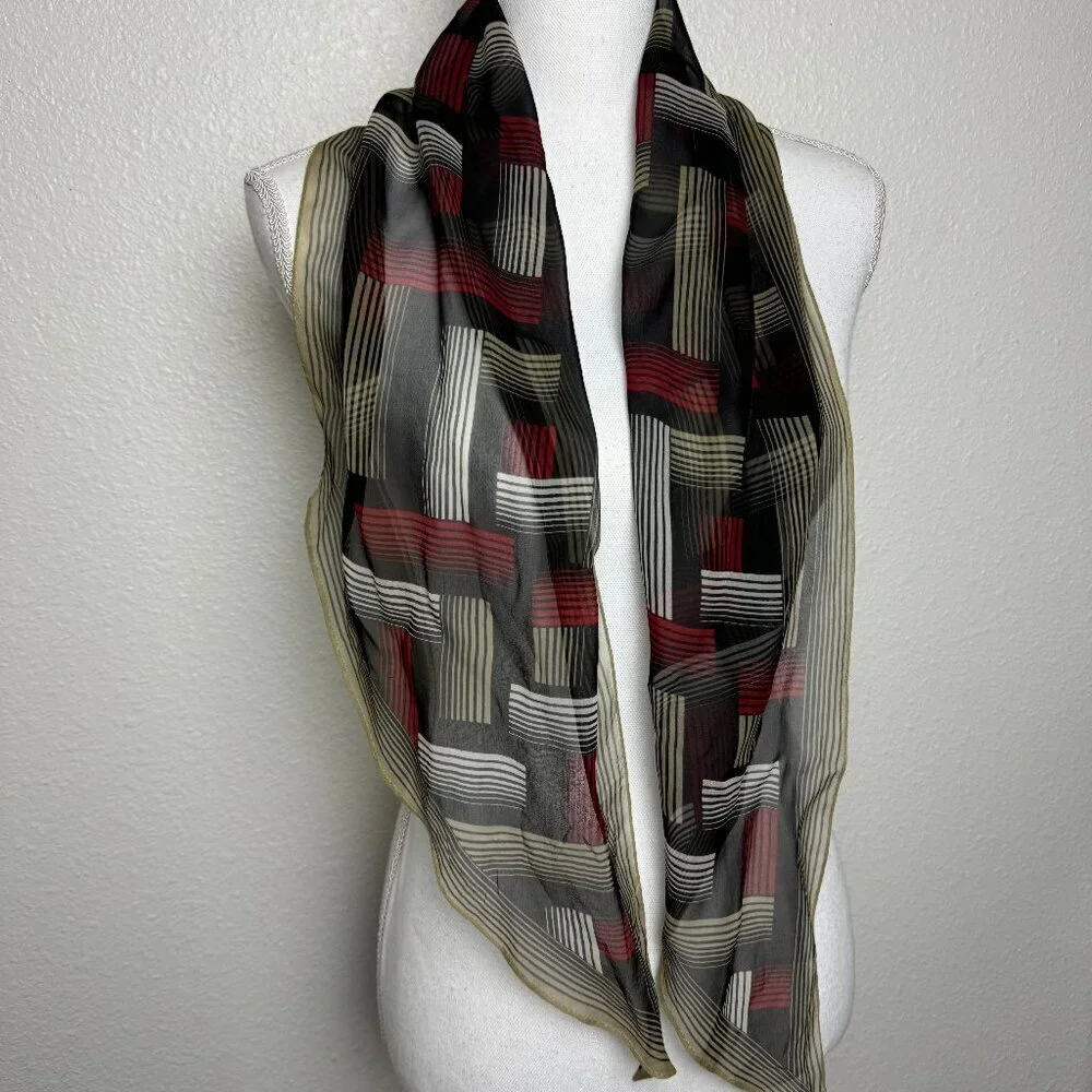 Vintage Ann Taylor Silk Tie - Scarf  Geometric